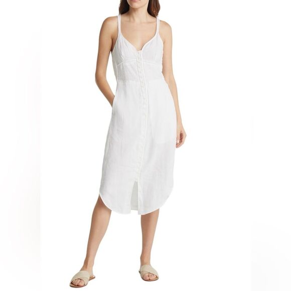 NEW Rag & Bone White Midi Summer Dress in Womens Size 2 - Picture 1 of 12